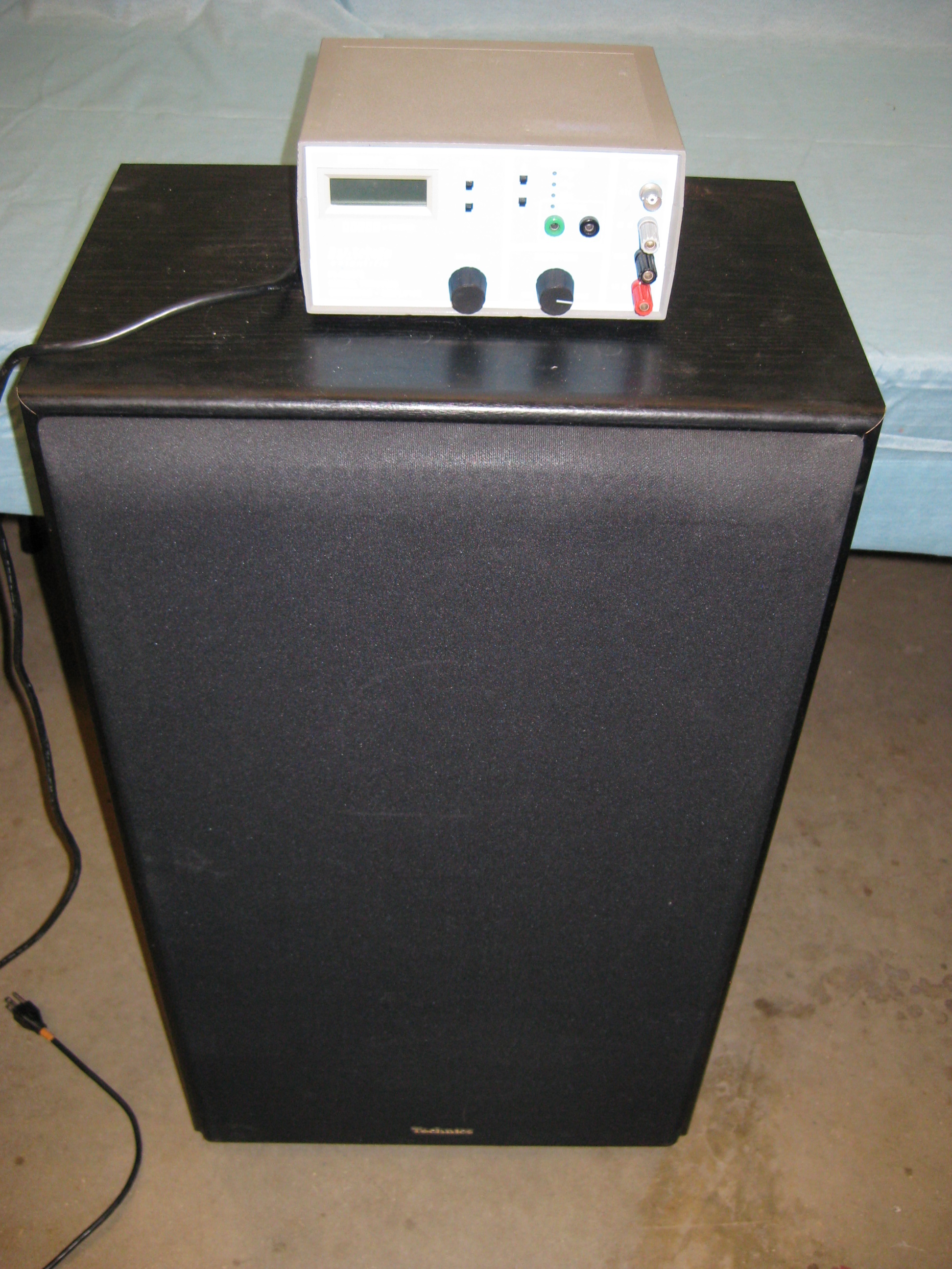 Frequency generator - amplifier - loudspeaker.