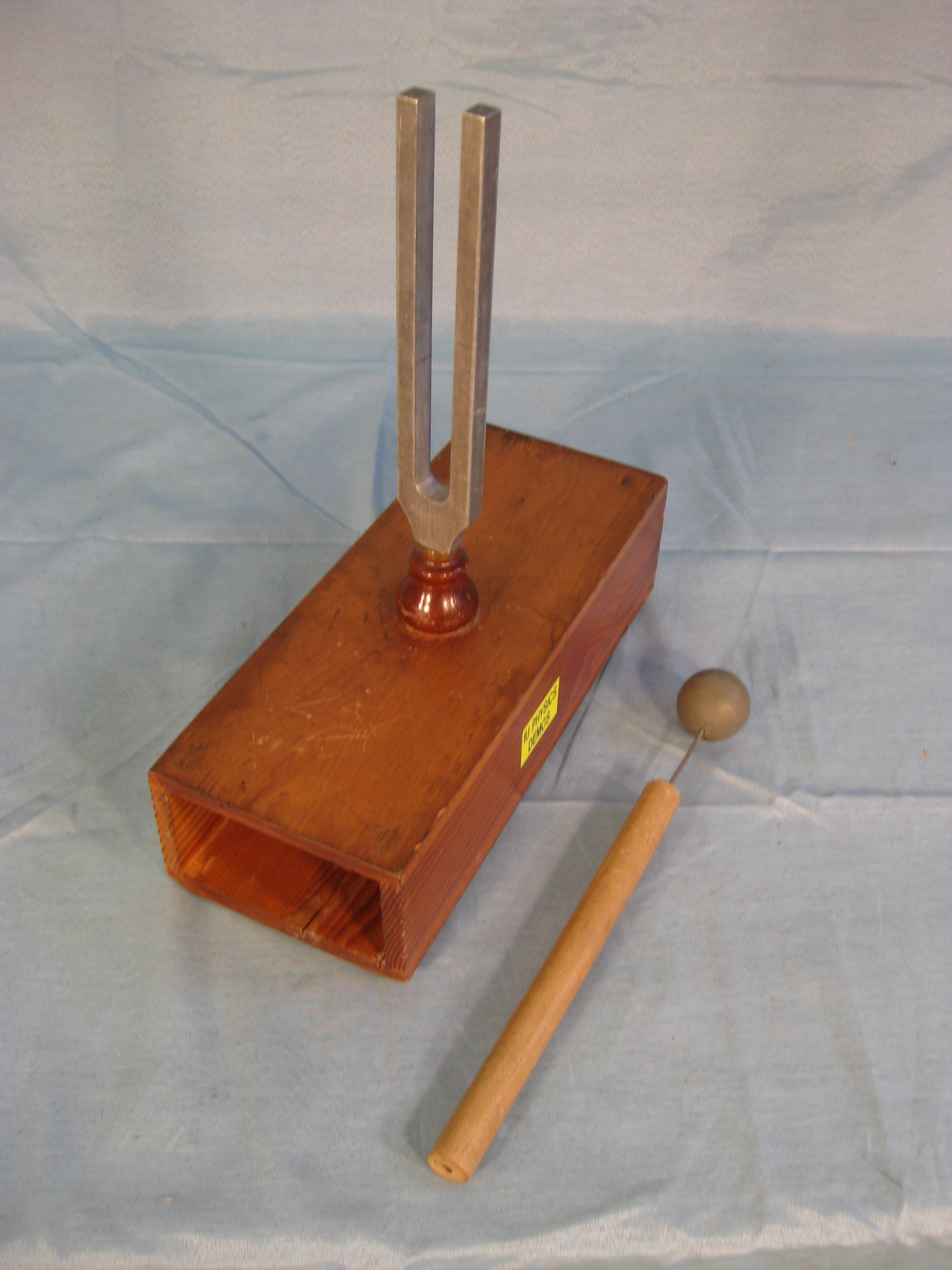 Tuning forks with resonators.